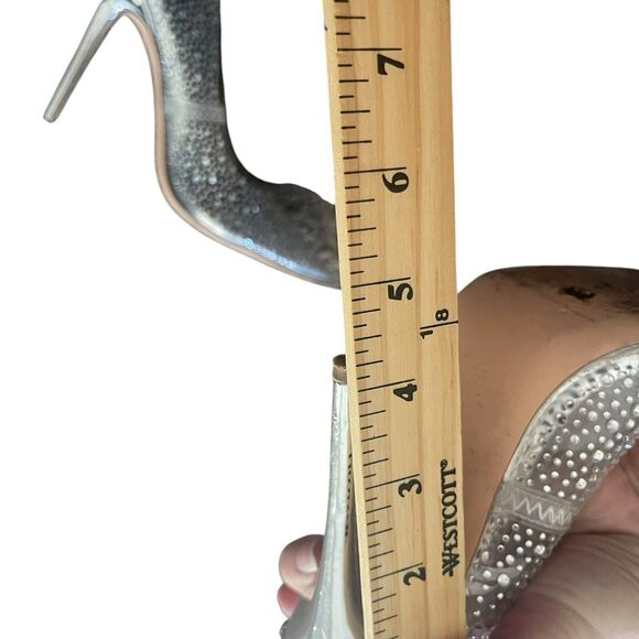 Steve Madden Women's 6.5 Rhinestone Clear Pointed Toe 4.5 In Heels - Picture 10 of 10